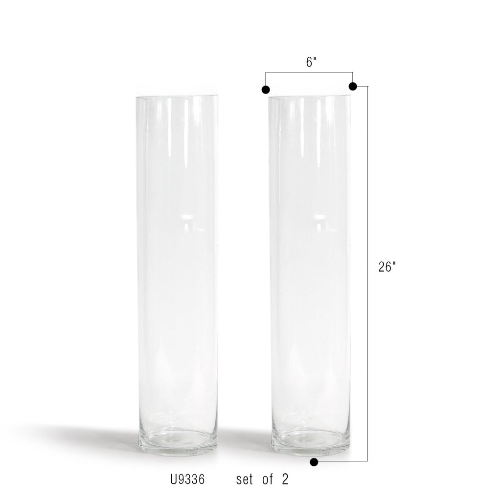 Vase cylindrique en verre (lot de 2)