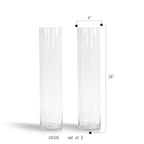 Vase cylindrique en verre (lot de 2)