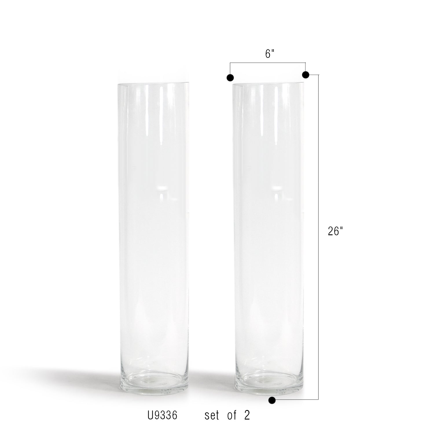 Vase cylindrique en verre (lot de 2)