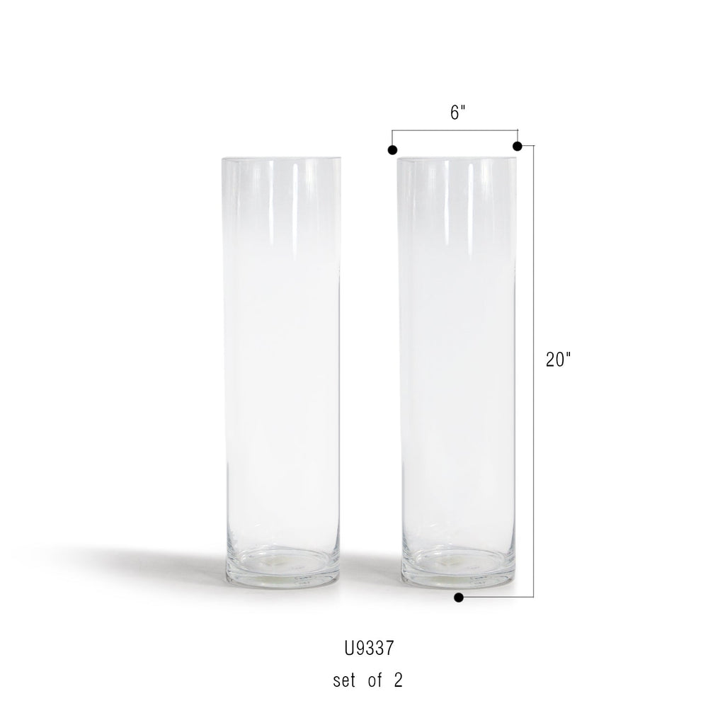 Vase cylindrique en verre (lot de 2)