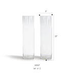 Vase cylindrique en verre (lot de 2)