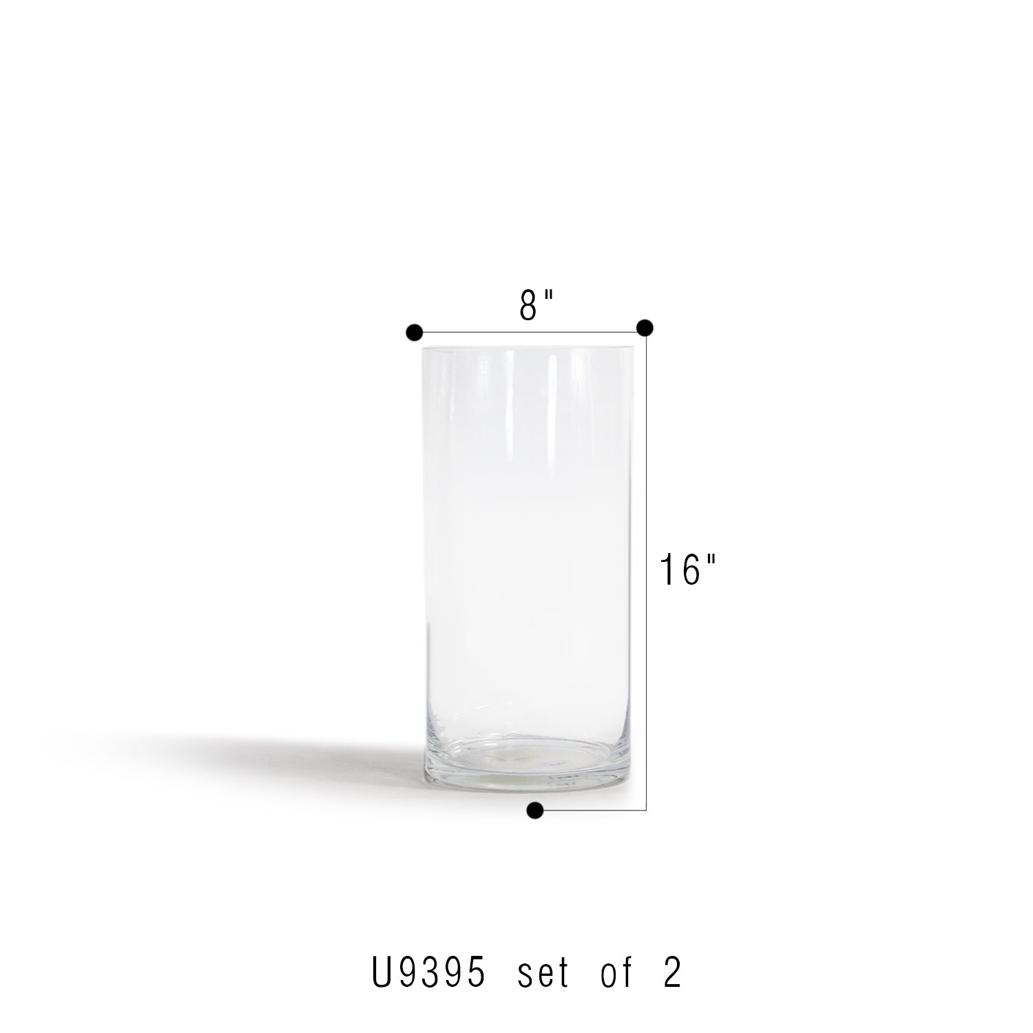 Cylindre en verre de qualité supérieure (lot de 2)