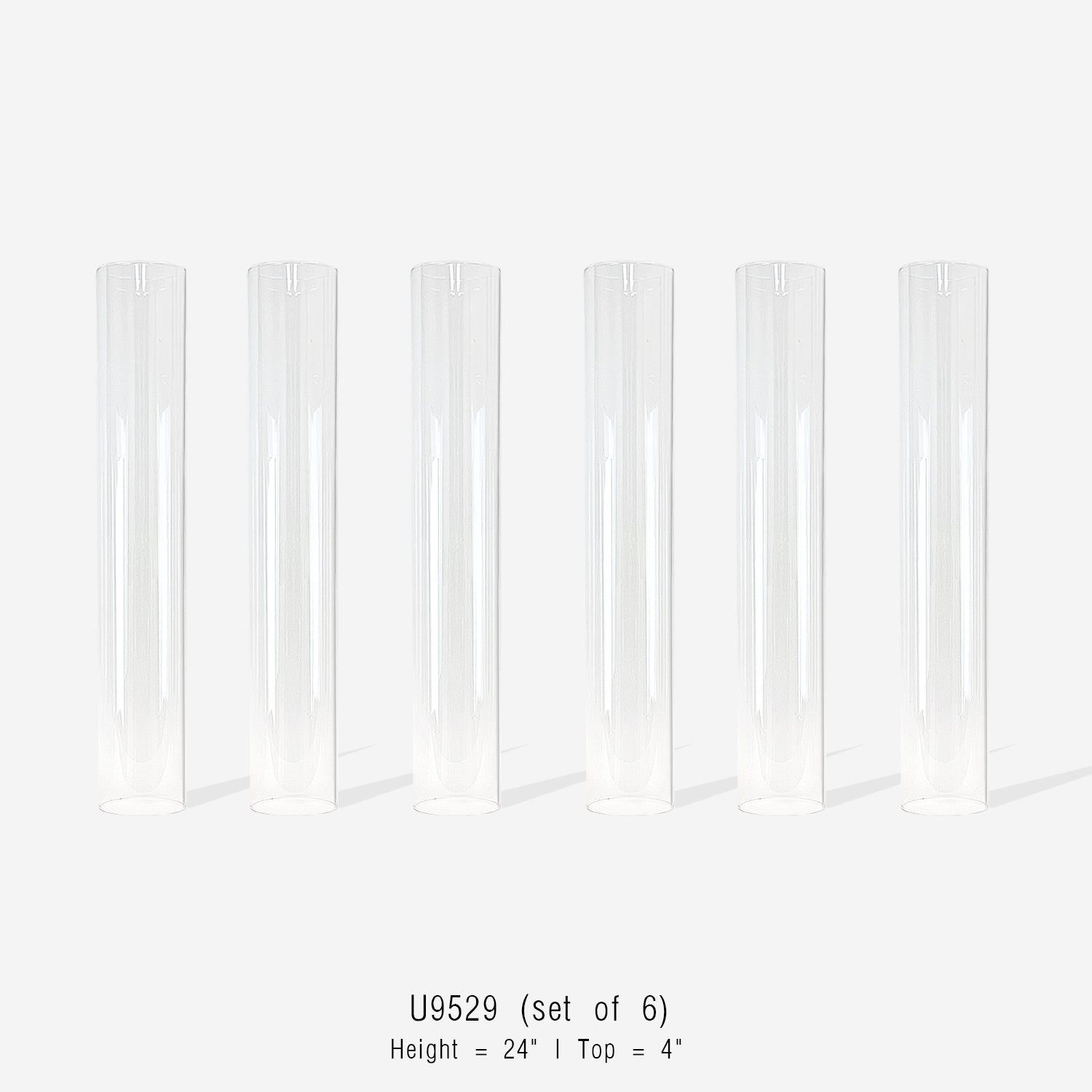 Bougeoirs ouragan en verre en forme de cheminée (lot de 6)