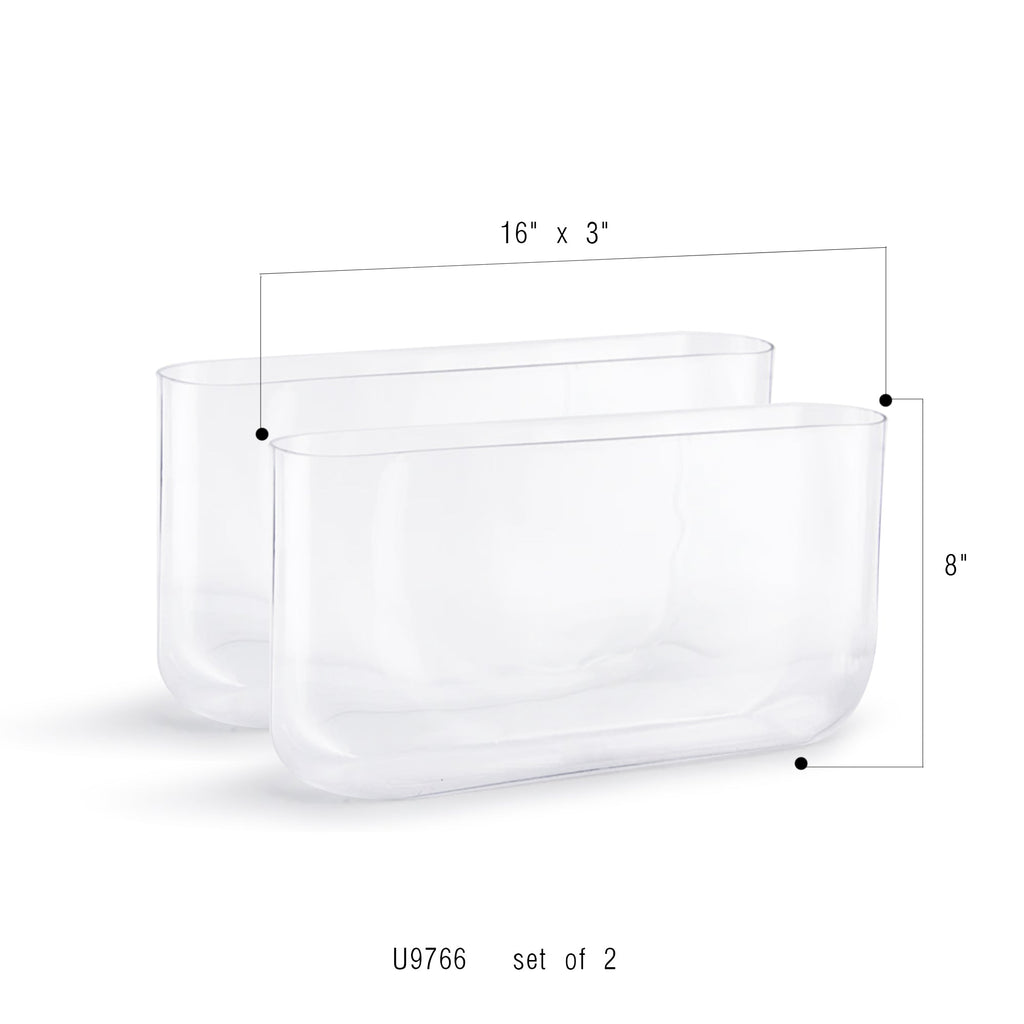 Vase ovale en verre (lot de 2) 