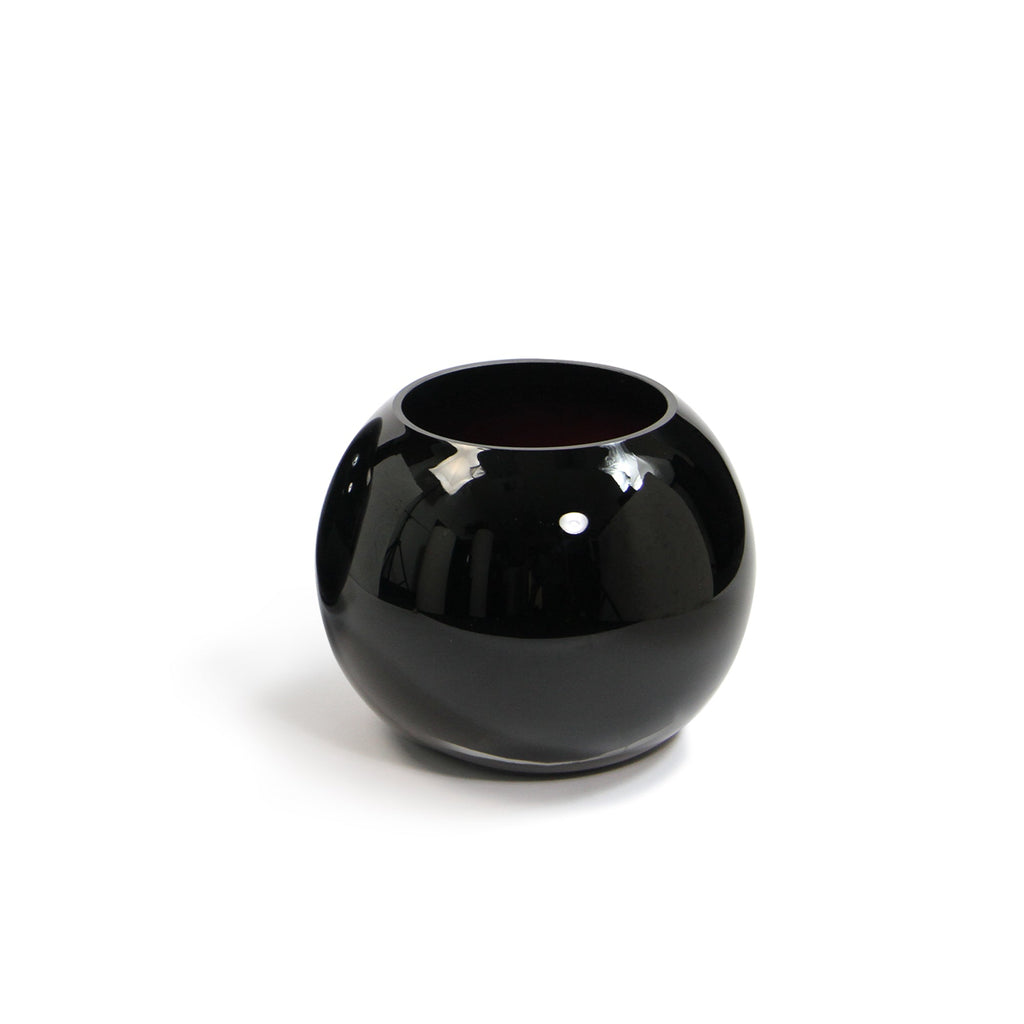 Vase bulle en verre noir