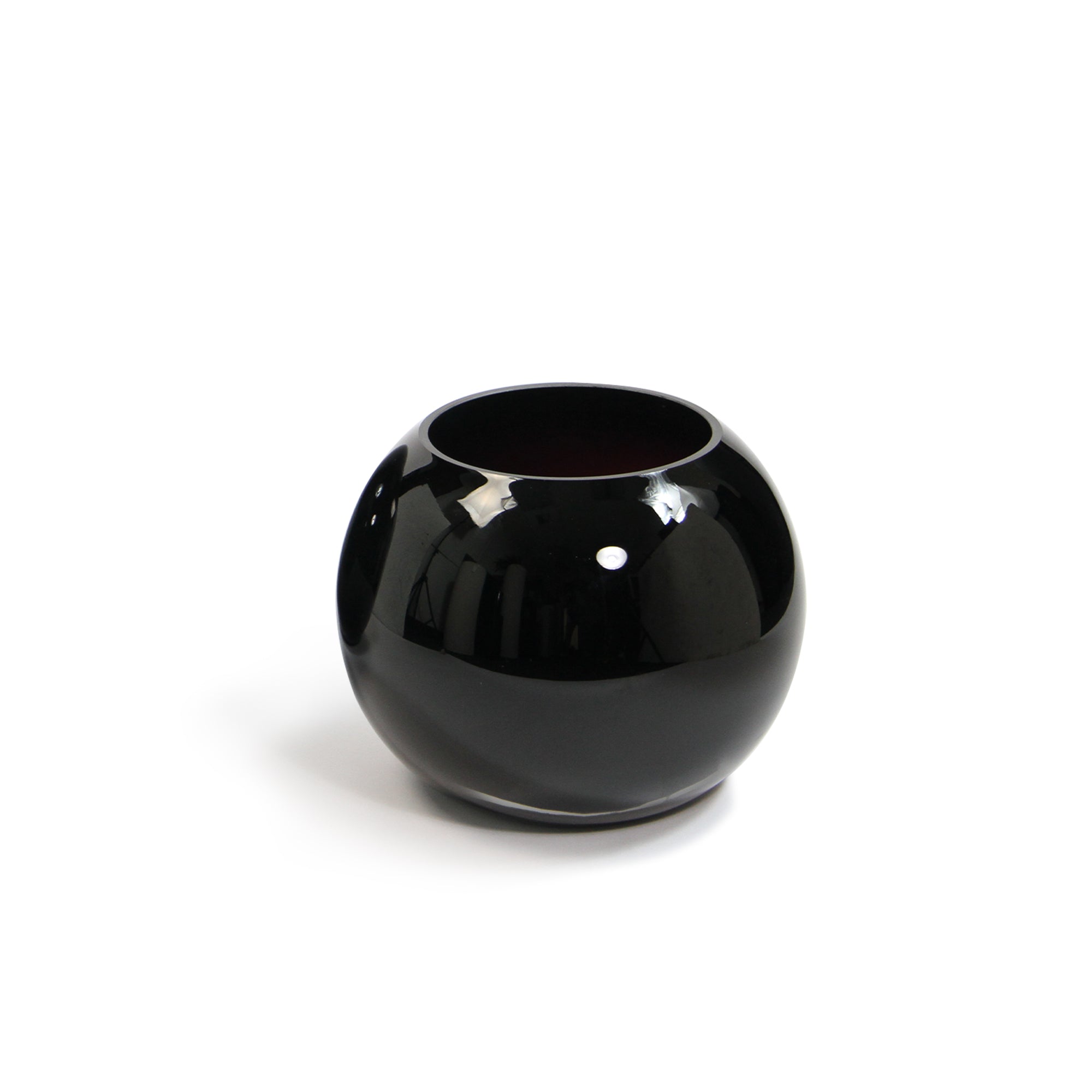 Vase bulle en verre noir
