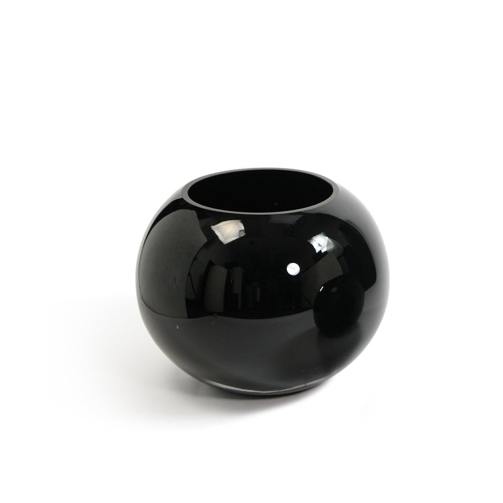 Vase bulle en verre noir