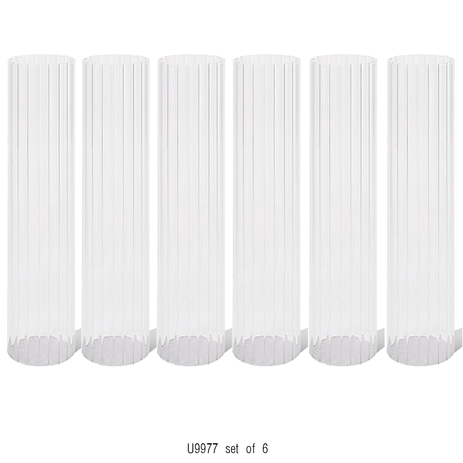 Bougeoir ouragan en verre plissé (lot de 6)