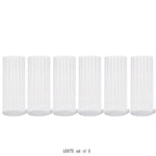 Bougeoir ouragan en verre plissé (lot de 6)