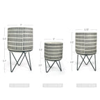 Pot de fleurs en céramique avec support en métal