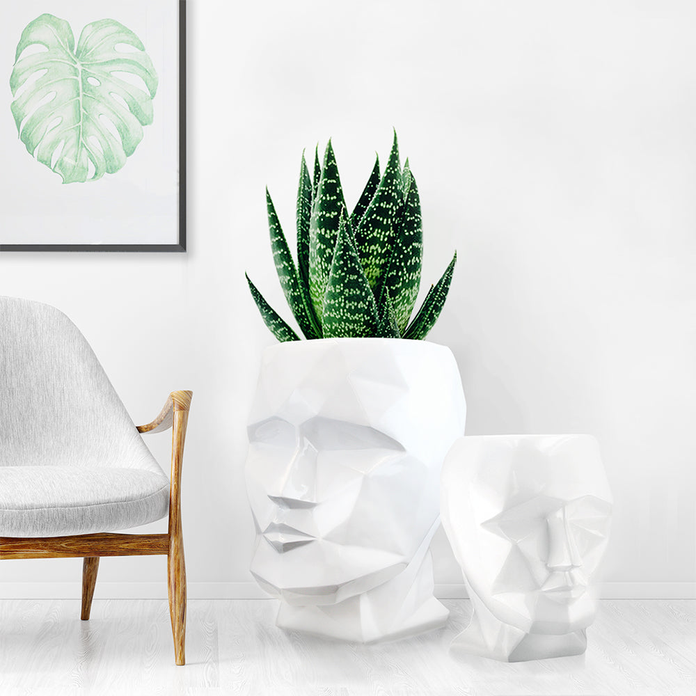 Sculpture de visage cubiste / Jardinière