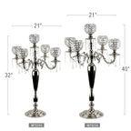 Candélabre suspendu en cristal à 5 ​​bras