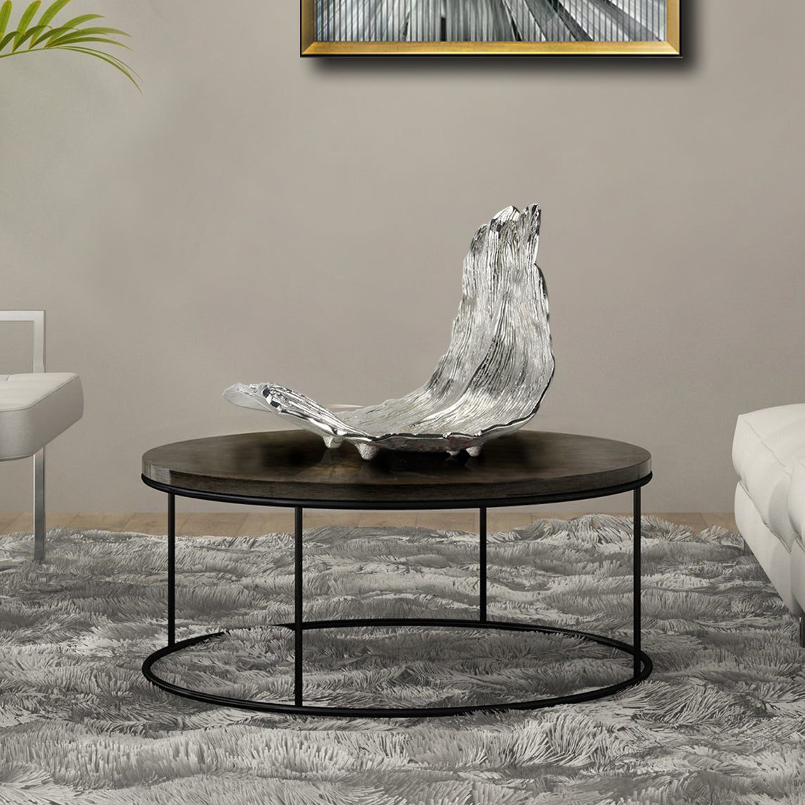 Sculpture de vague dorée