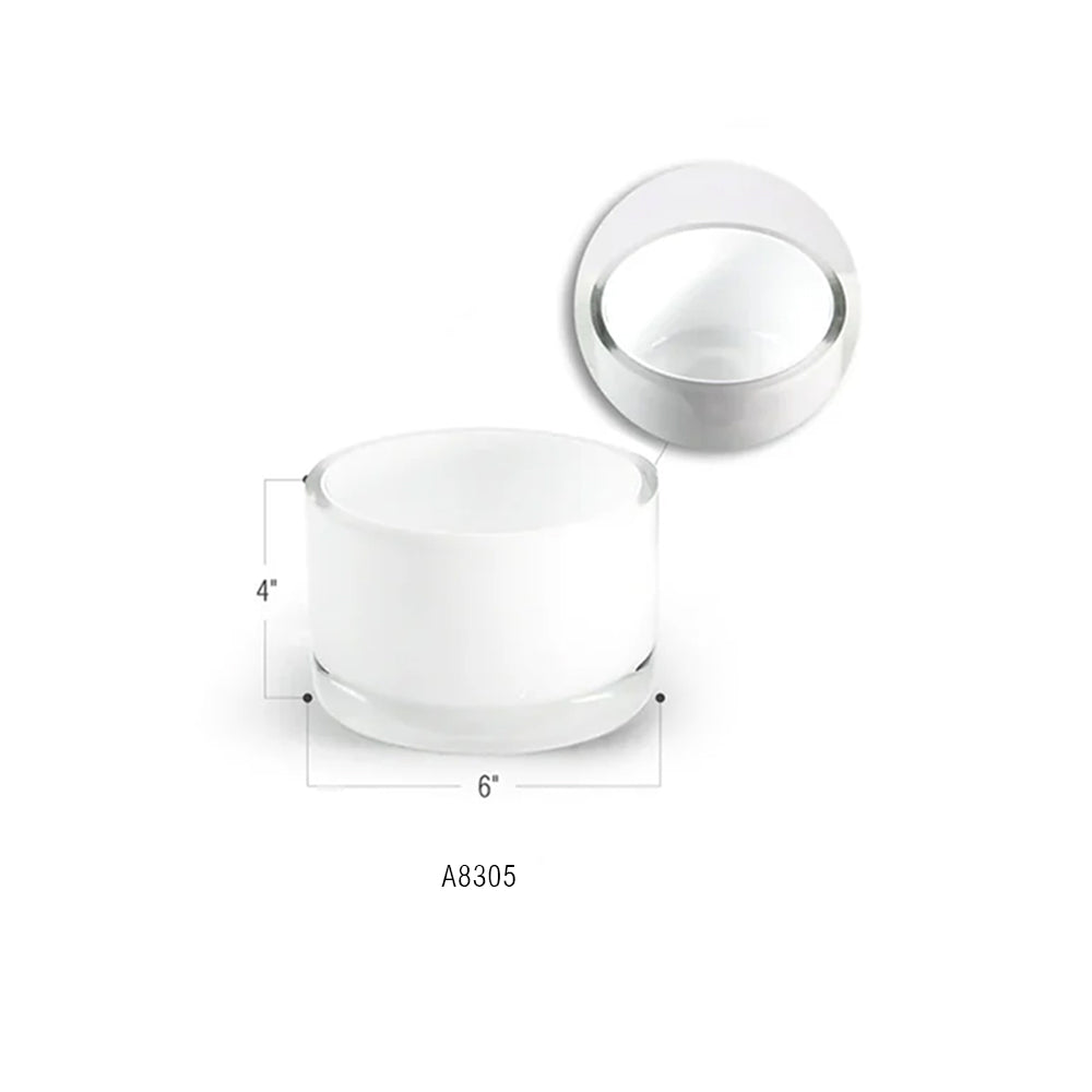 Vase cylindrique en verre blanc multicouche