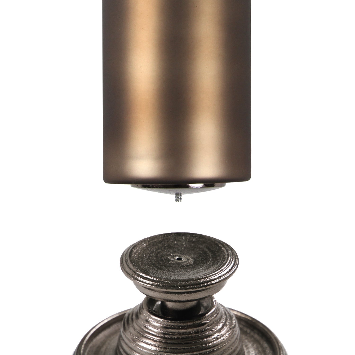 Vase ouragan en verre Borealis avec base en aluminium