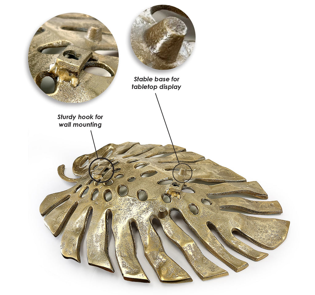 Sculpture de Monstera murale en métal