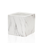 Pot carré d'intérieur en céramique effet marbre