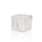 Pot carré d'intérieur en céramique effet marbre