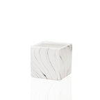 Pot carré d'intérieur en céramique effet marbre