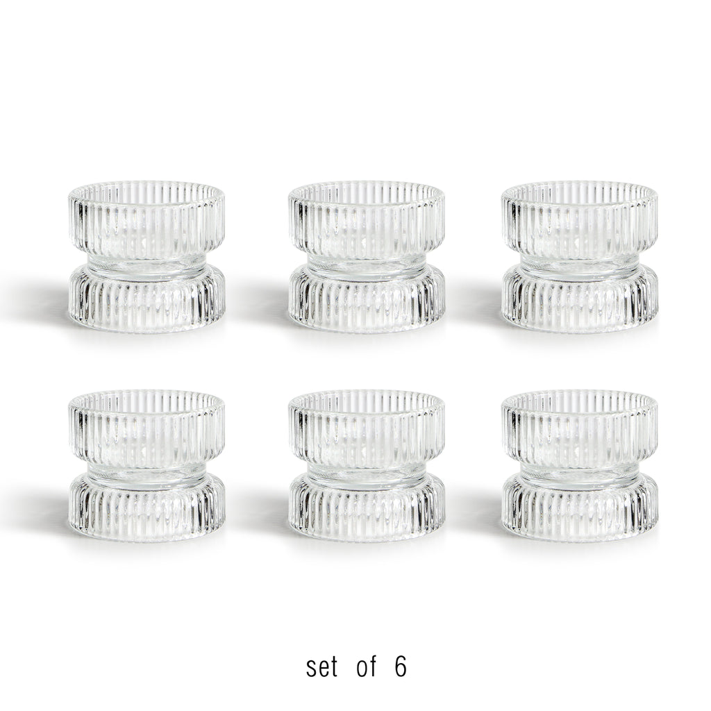 Bougeoirs en verre pour bougies piliers (lot de 6)
