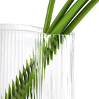 Vase en verre de qualité supérieure à côtes ondulées