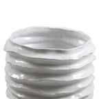 Pot de fleurs en céramique à disque ondulé