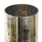 Bougeoir en verre et laiton vieilli sépia