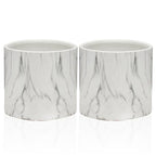 Pot rond d'intérieur en céramique effet marbre