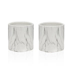 Pot rond d'intérieur en céramique effet marbre