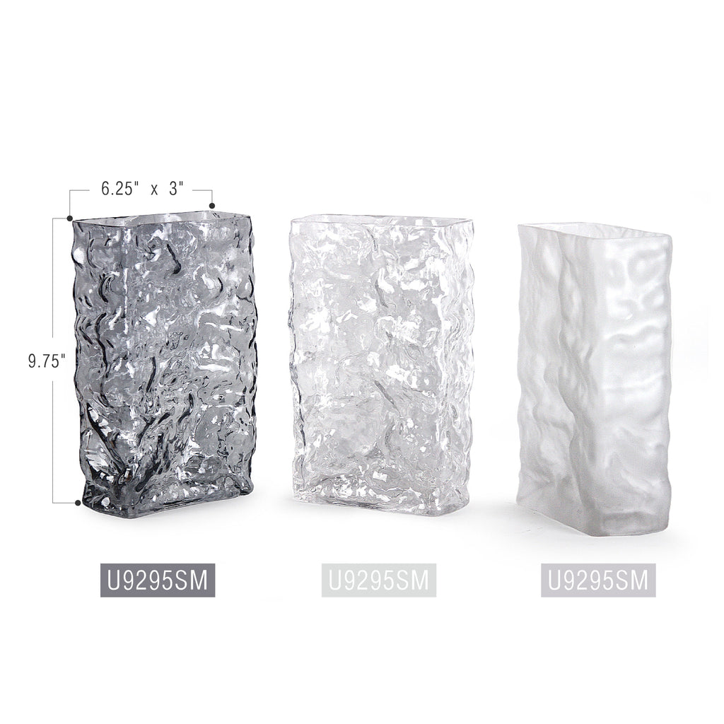 Vase rectangulaire en verre Glacial