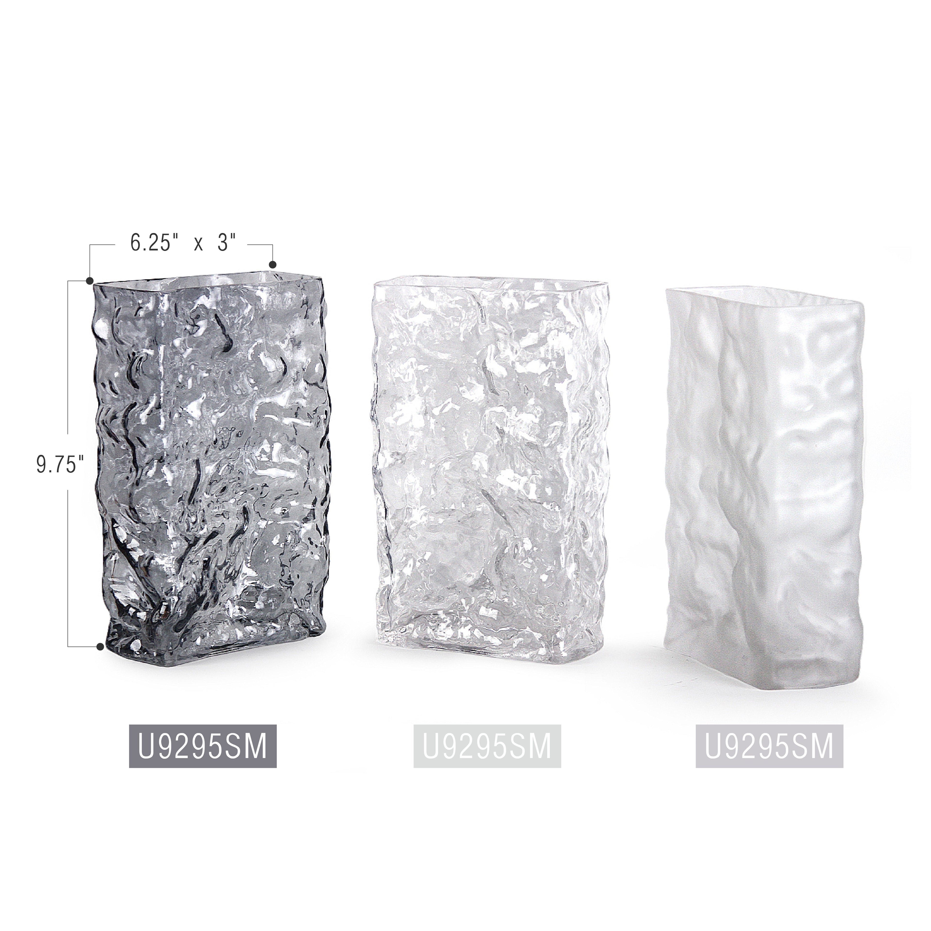 Vase rectangulaire en verre Glacial