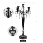 40 Candélabre à 5 bras en cristal noir