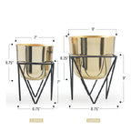 Pot de fleurs en métal Jigsaw avec support