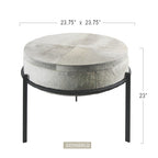 Table d'appoint en cuir givré