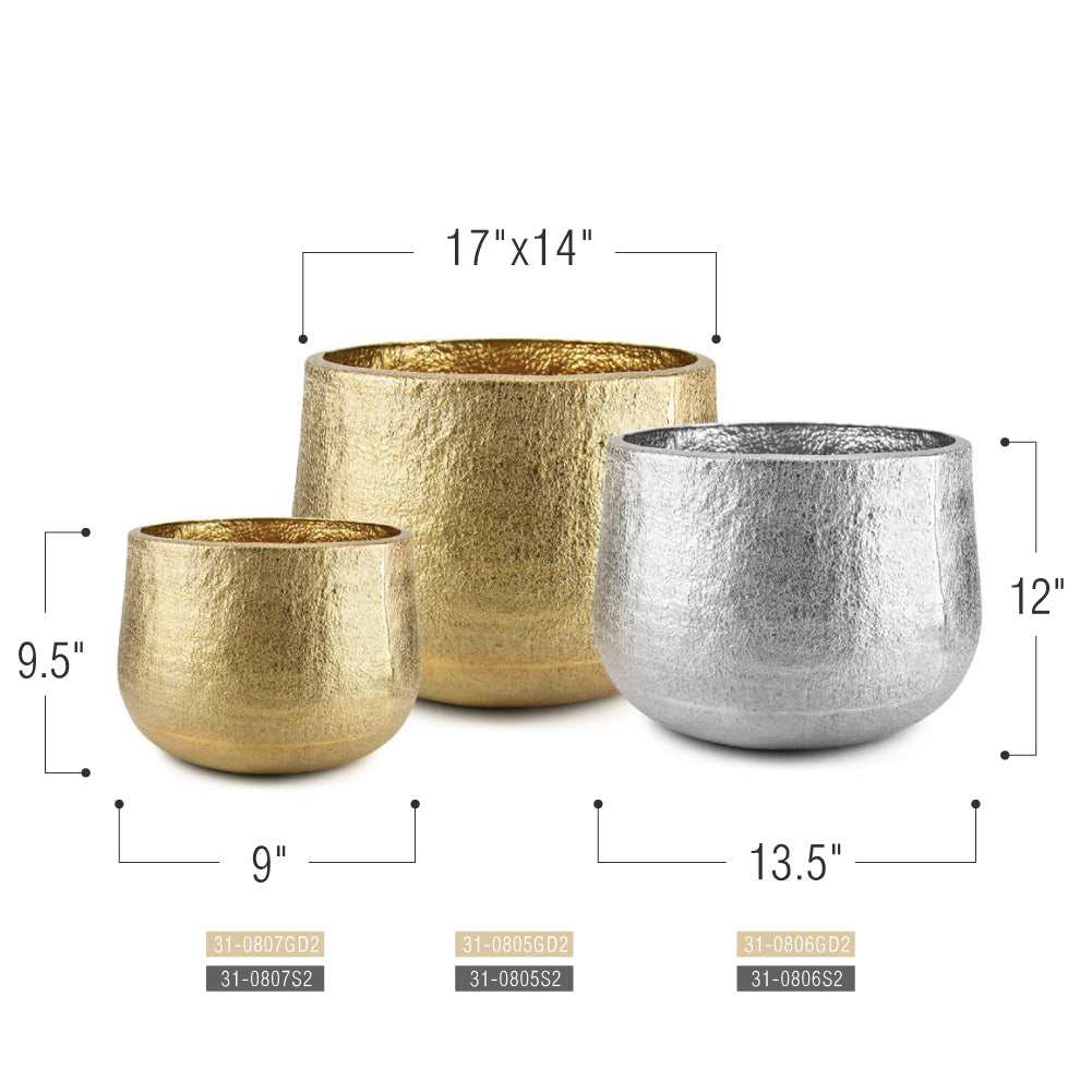 Jardinière en métal doré