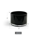 Vase cylindrique en verre noir multicouche