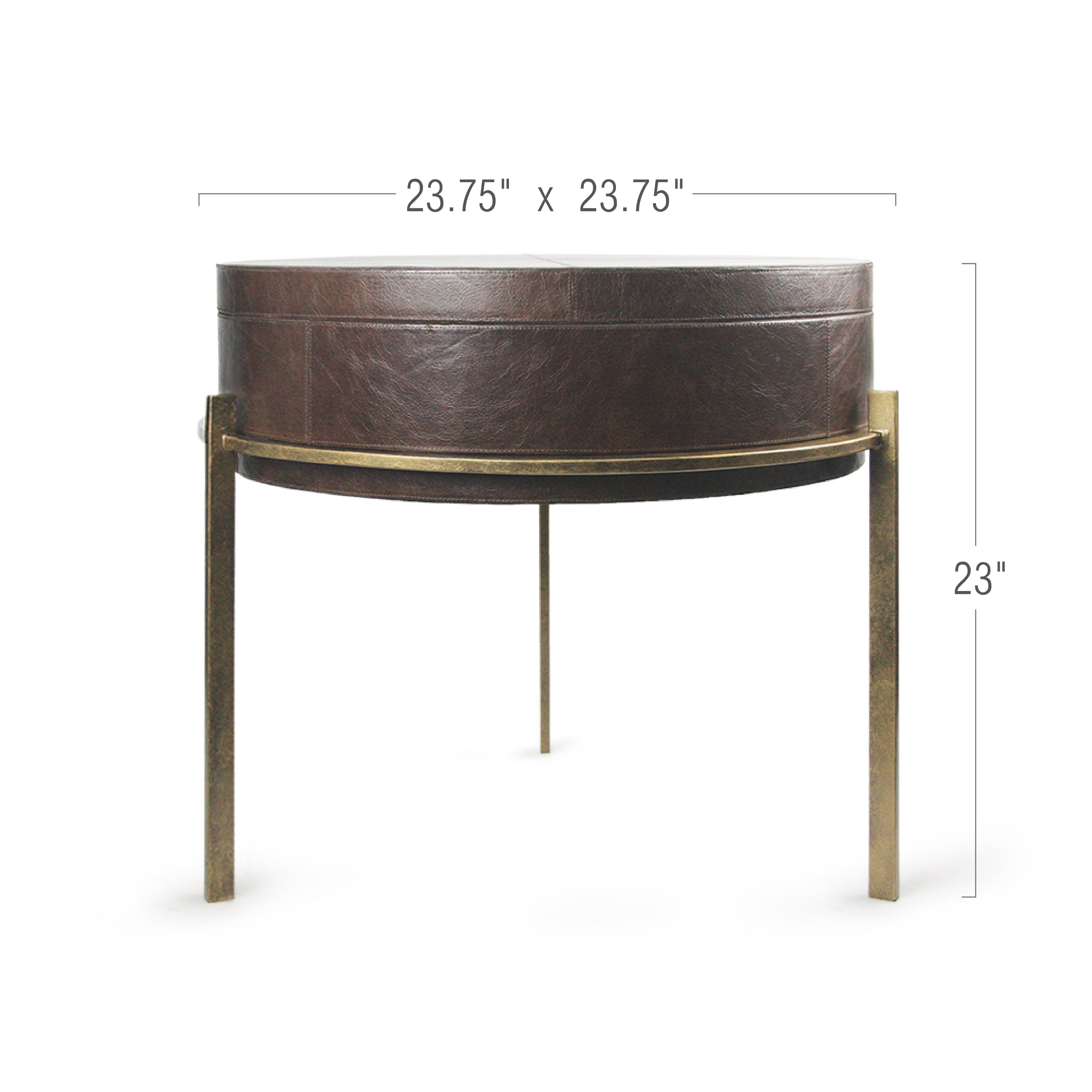 Table basse d'appoint en cuir