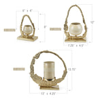 Porte-bougie halo doré