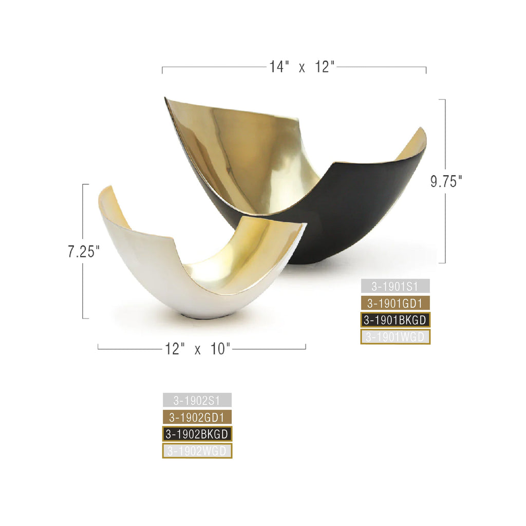 Vase incurvé en métal