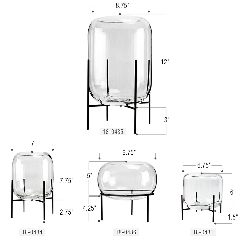 Vase terrarium en verre Mousseaux