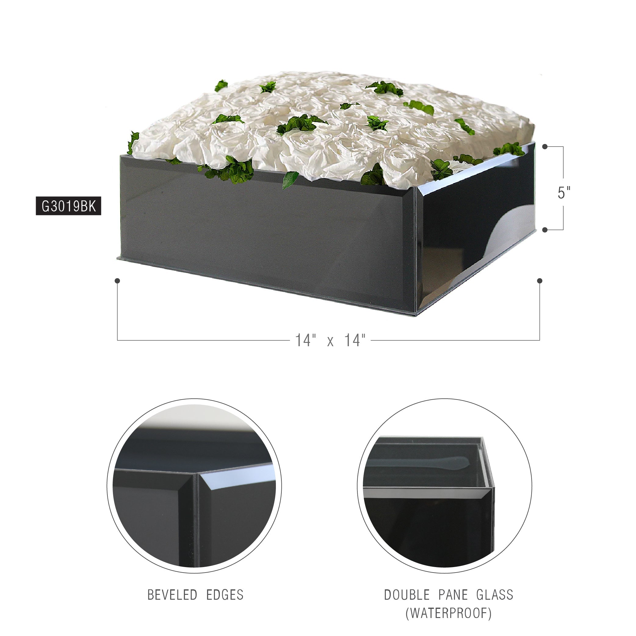 Aquarium réversible en verre noir