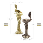 Bougeoir sculptural en métal fondu