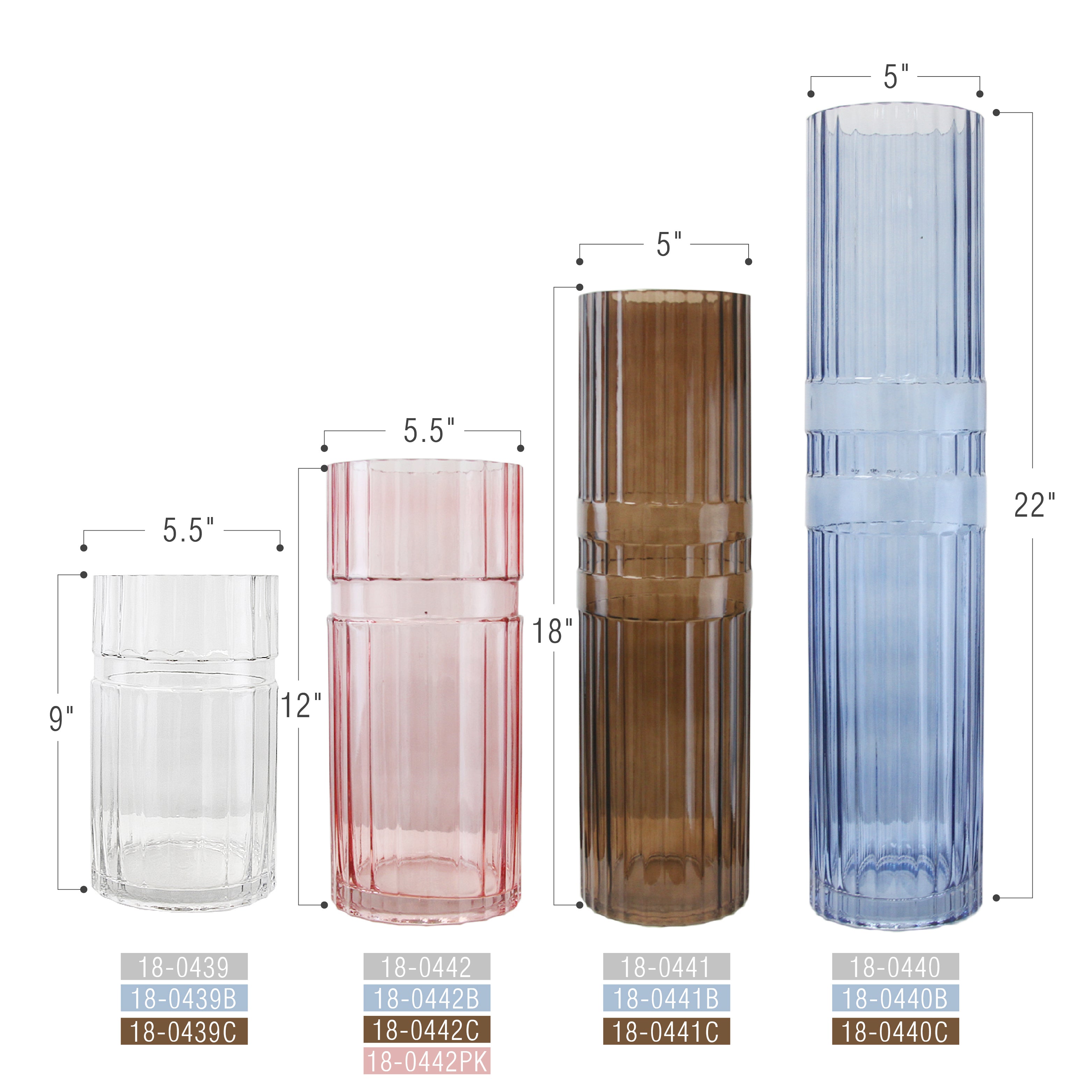 Vase en verre à étages