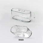 Vase ovale en verre de 16,5 cm de long / Centre de table