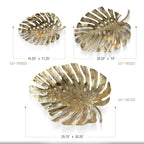 Sculpture de Monstera murale en métal