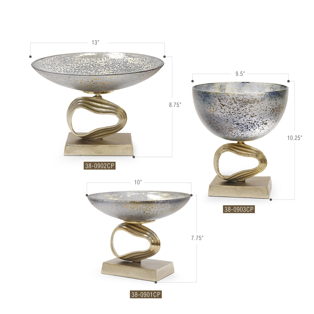 Centre de table Cosmos en verre et aluminium