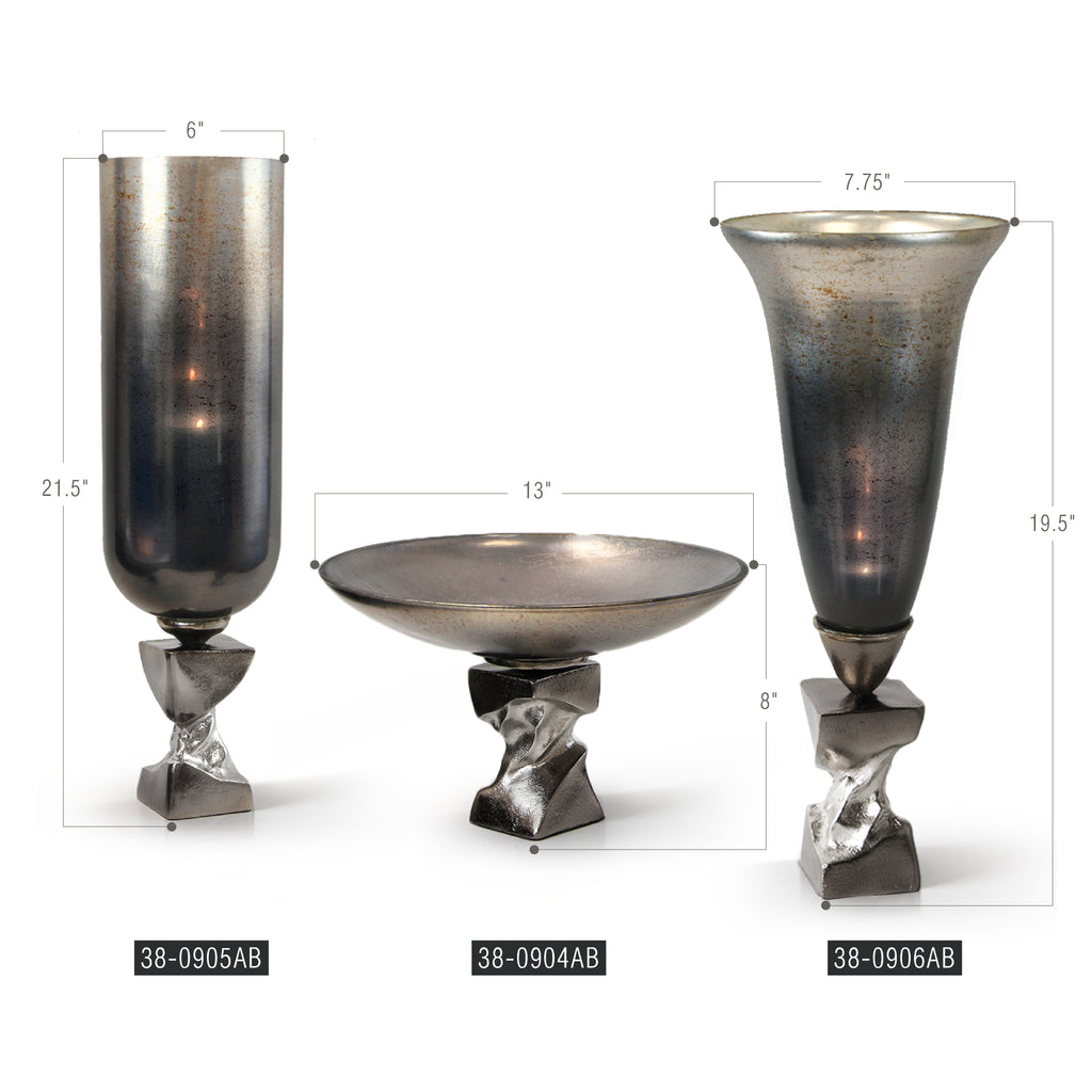 Centre de table décoratif en nickel antique