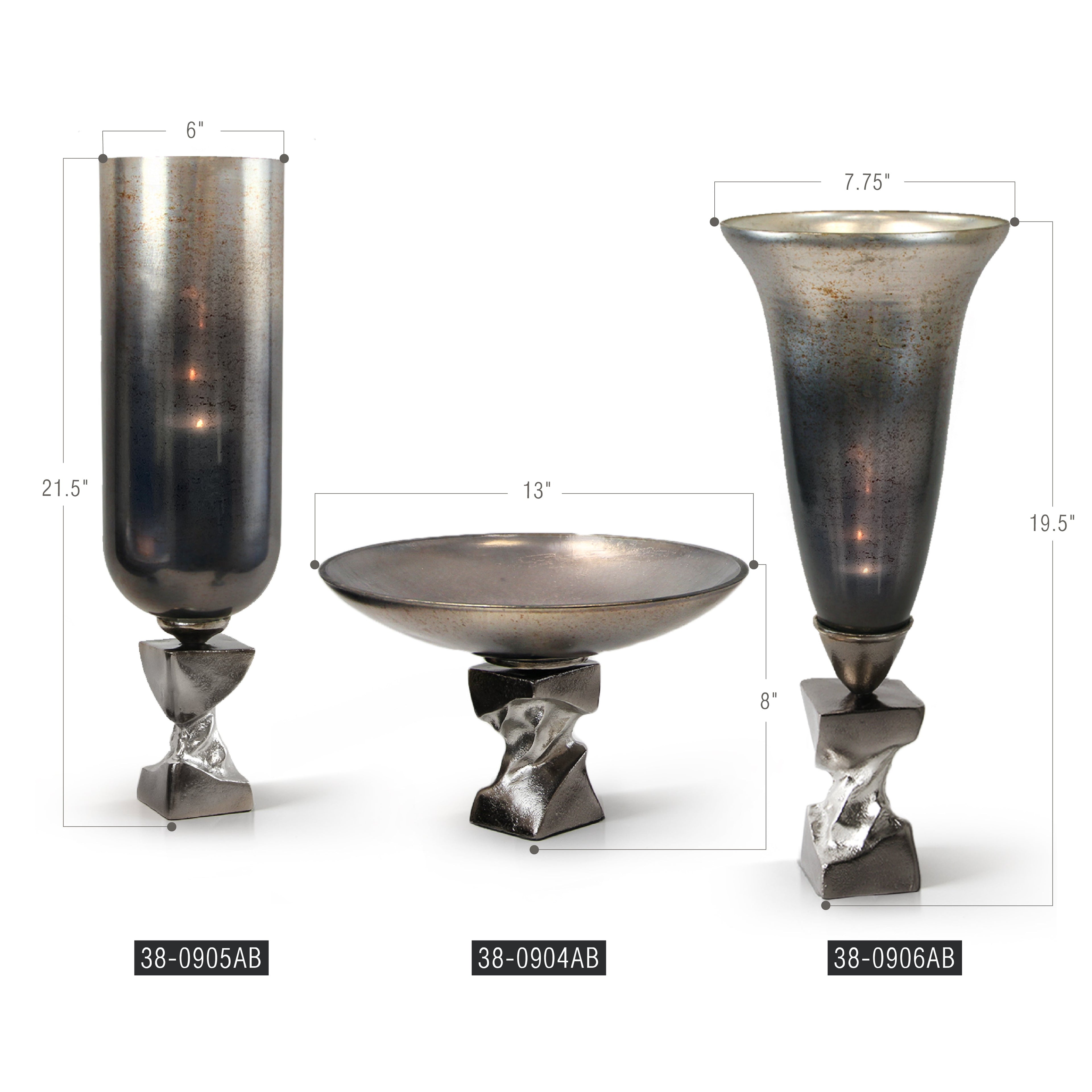 Centre de table décoratif en nickel antique