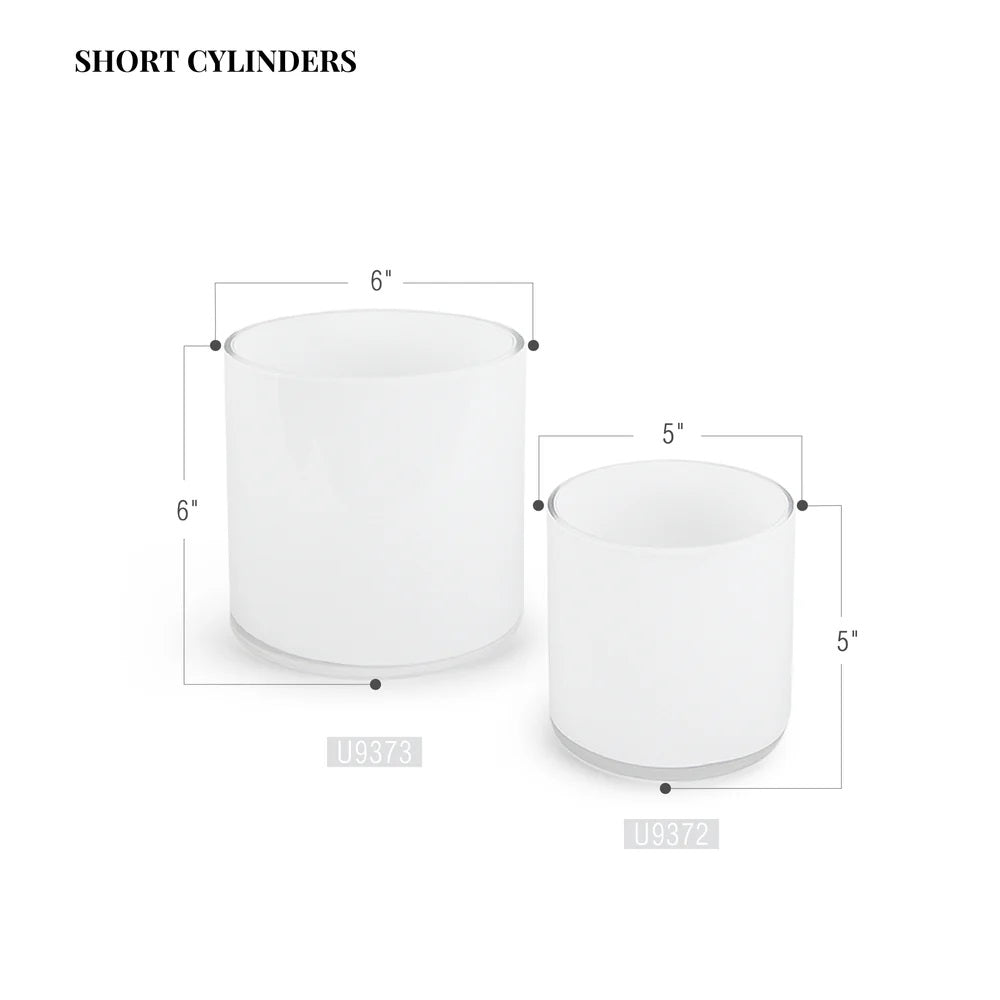 Vase cylindrique en verre blanc multicouche