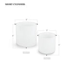 Vase cylindrique en verre blanc multicouche